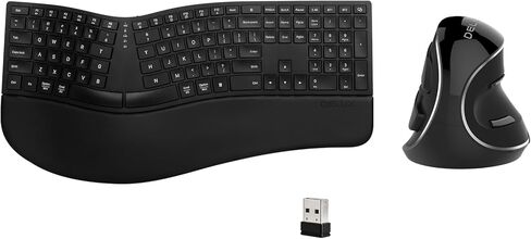 DELUX Full Size Ergonomic Split Keyboard and Wireless Vertical Mouse Combo, GM909 Wireless Split Keyboard and M618PLUS Vertical Mouse for Large Hands (GM909-M618PLUS) in Saudi Arabia