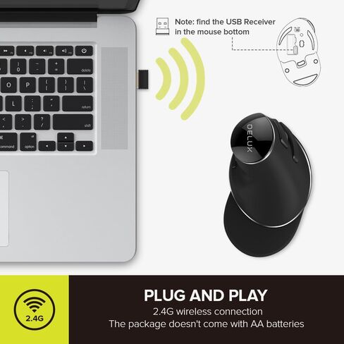 DELUX Full Size Ergonomic Split Keyboard and Wireless Vertical Mouse Combo, GM909 Wireless Split Keyboard and M618PLUS Vertical Mouse for Large Hands (GM909-M618PLUS) in Saudi Arabia