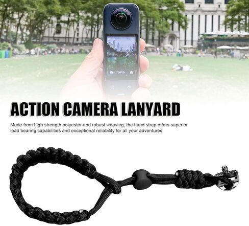 Handheld Camera Wrist Strap, Camera Lanyard, Anti Lost Hand Strap for POCKETS 3 360 X5 X4 with 1/4 Inch Screw Sweat Absorbing Pad (Black) in Saudi Arabia