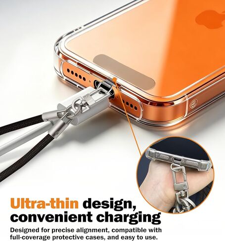 3-in-1 Phone Lanyard Set, Anti Theft Crossbody Strap + Wrist Lanyard, Comfortable Skin-Friendly Neck Wrist Carrying, Premium Metal Buckles, Includes Phone Tab and Short Cord in Saudi Arabia