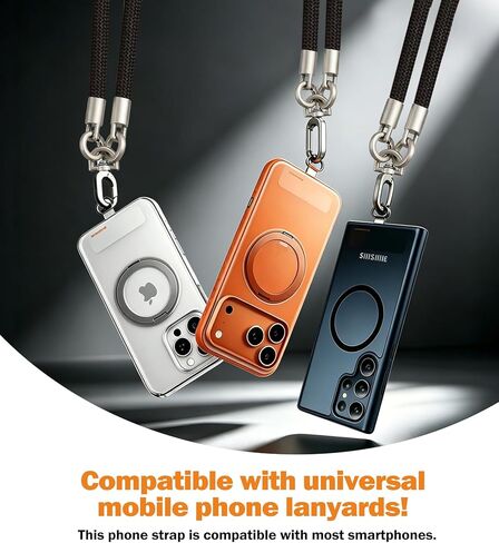 3-in-1 Phone Lanyard Set, Anti Theft Crossbody Strap + Wrist Lanyard, Comfortable Skin-Friendly Neck Wrist Carrying, Premium Metal Buckles, Includes Phone Tab and Short Cord in Saudi Arabia