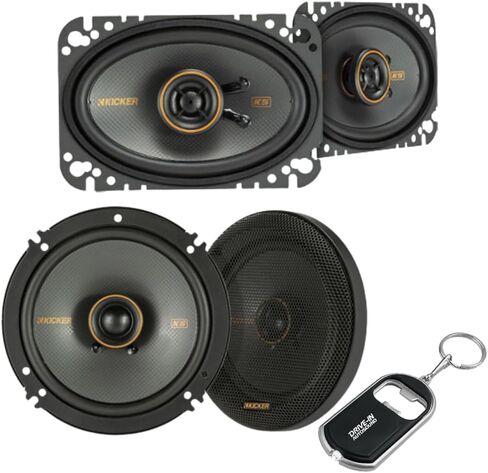 KICKER KS-Series 51KSC4604 4x6 Coaxial Speakers and 51KSC6504 6.5" Coaxial Speakers - High Power Handling, Polypropylene Woofer, Tough Rubber Surrounds in Saudi Arabia