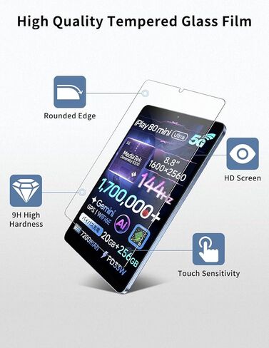 1 Pack Screen Protector for ALLDOCUBE iPlay 80 mini Ultra 8.8inch Tempered Glass Film,Anti-Scratch,Easy Installation,9H Hardness in Saudi Arabia