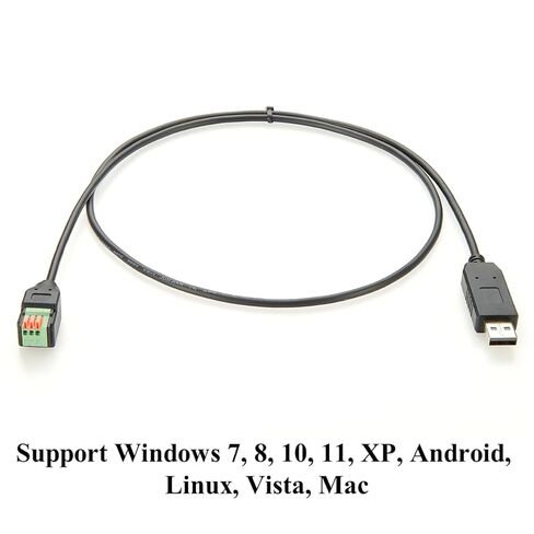 كابل محول تسلسلي USB إلى RS485 مع شريحة FTDI USB 2.0 ذكر إلى 3 دبوس كابل اتصال RS485 لـ Modbus RTU، Windows 7، 8، 10، 11، XP، Android، Linux، Mac (1M/3.28FT) in Kuwait