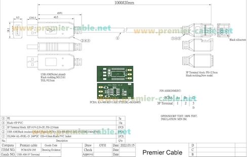 كابل محول تسلسلي USB إلى RS485 مع شريحة FTDI USB 2.0 ذكر إلى 3 دبوس كابل اتصال RS485 لـ Modbus RTU، Windows 7، 8، 10، 11، XP، Android، Linux، Mac (1M/3.28FT) in Kuwait