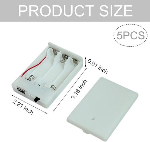 TSUYA 5 Pcs Portable USB Battery Pack for 4.5V LED Neon Signs, Cordless Power Supply Converter with ON/Off Switch, Universal for Indoor Outdoor LED Strip Fairy Lights for Parties (White, 5 Pcs) in Kuwait