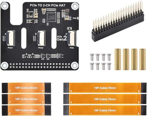وحدة توسيع قبعة PCIe مزدوجة قابلة للتكديس وموصلات 2CH ووحدة كابل شريط 16 دبوس تركيب قبعة PCIe in Kuwait