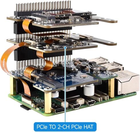 وحدة توسيع قبعة PCIe مزدوجة قابلة للتكديس وموصلات 2CH ووحدة كابل شريط 16 دبوس تركيب قبعة PCIe in Kuwait