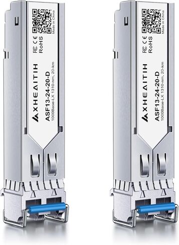 2 حزمة 1000Base-LX LC وحدة إرسال واستقبال 1.25 جيجا SFP وحدة بصرية أحادية الوضع لـ Cisco لـ Ubiquiti لـ MikroTik لـ Meraki لـ Netgear لـ D-Link لـ Broadcom لـ TP-Link والمزيد (SMF 1310nm 20KM) in Kuwait