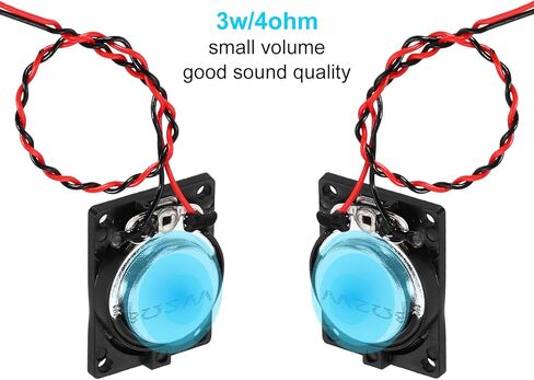 2 Pcs 3W 4 Ohm Small Speakers Metal Shell Square Outside Micro Magnet Speaker for Mini Speakers DVD EVD Multimedia Mobile Portable Advertising Machine in Saudi Arabia