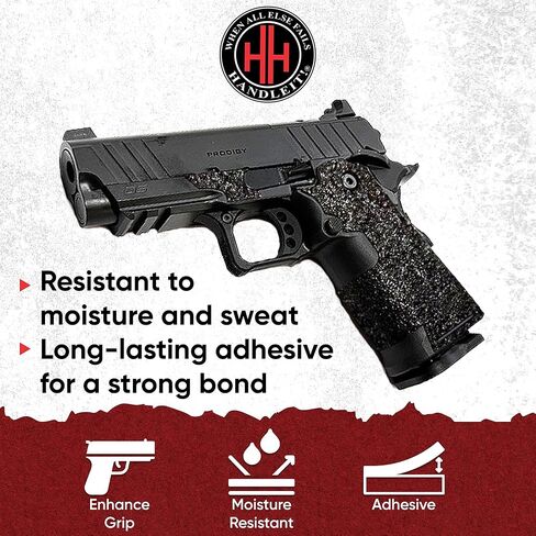 Handleitgrips Gun Grip Tape Wrap Compatible with Springfield Armory Prodigy Compact Edge, Black Textured Rubber Pistol Grip Tape with Inserts, Gun Grip Wrap, Veteran Owned, Made in USA in Saudi Arabia