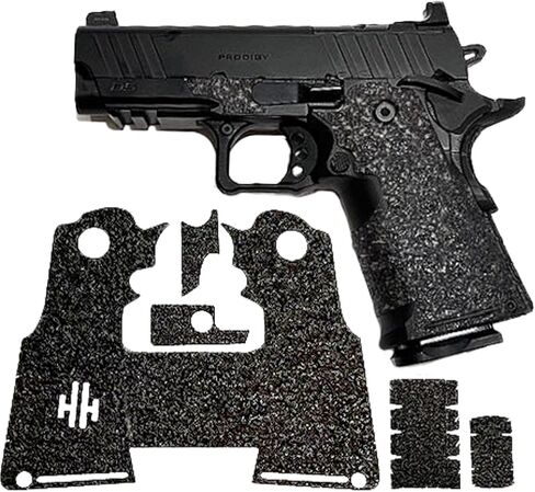 Handleitgrips Gun Grip Tape Wrap Compatible with Springfield Armory Prodigy Compact Edge, Black Textured Rubber Pistol Grip Tape with Inserts, Gun Grip Wrap, Veteran Owned, Made in USA in Saudi Arabia