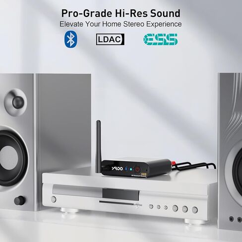 جهاز استقبال YMOO DS200Plus بلوتوث 5.3، محول صوت لاسلكي HiFi مع LDAC، Audiophile DAC، aptX HD وزمن انتقال منخفض، مدى طويل، مخرج RCA محوري بصري لجهاز استقبال ستيريو/AV المنزلي in Kuwait