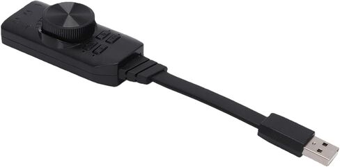 بطاقة صوت Yunseity USB، محول صوت محيطي 7.1 محول جاك صوت ستيريو خارجي مع التحكم في مستوى الصوت وكتم صوت الميكروفون، لألعاب الكمبيوتر المحمول وسطح المكتب وسماعات الرأس in Kuwait