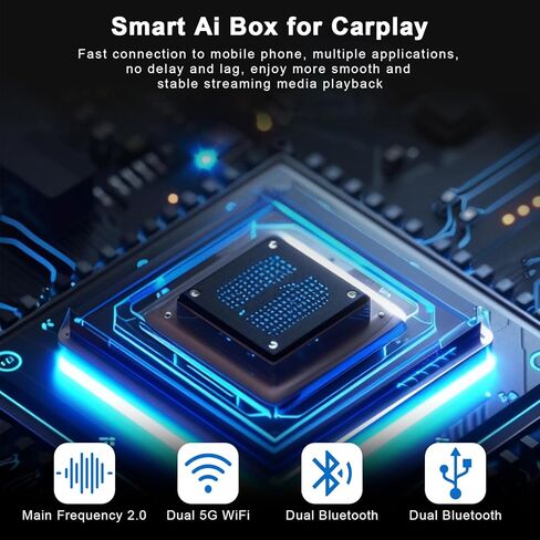 4 في 1 Ai Box Carplay 2026 محول CarPlay اللاسلكي 4K HDMI إلى التلفزيون/الكمبيوتر الشخصي/السيارة، شاشة تقسيم WiFi مزدوجة 5G، التوصيل والتشغيل لسيارات OEM السلكية CarPlay/Android Auto Car in Kuwait