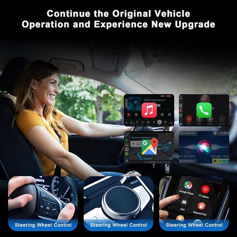 4 في 1 Ai Box Carplay 2026 محول CarPlay اللاسلكي 4K HDMI إلى التلفزيون/الكمبيوتر الشخصي/السيارة، شاشة تقسيم WiFi مزدوجة 5G، التوصيل والتشغيل لسيارات OEM السلكية CarPlay/Android Auto Car in Kuwait
