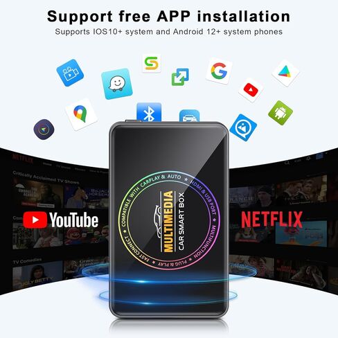 4 في 1 Ai Box Carplay 2026 محول CarPlay اللاسلكي 4K HDMI إلى التلفزيون/الكمبيوتر الشخصي/السيارة، شاشة تقسيم WiFi مزدوجة 5G، التوصيل والتشغيل لسيارات OEM السلكية CarPlay/Android Auto Car in Kuwait