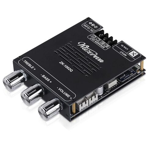 ZK-1002Q 2.0 Channel Bluetooth 5.1 Amplifier Board 200W Hi-Fi Mini Amp Supporting Qualcomm APTX-HD, AUX Lossless Input, with Treble and Bass, Mic Input DC 12-24V for DIY Speaker (ZK-1002T Upgraded) in Saudi Arabia