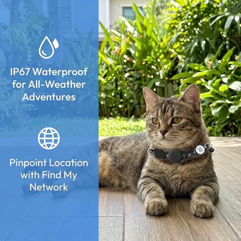 Cat Tracker with QR Code GPS Collar for Cats Electronic Pet Locator Waterproof Compatible with Apple Find My No Monthly Fee Ideal for Small to Large Cats Advanced Tracking Solution Smart Collar in Saudi Arabia