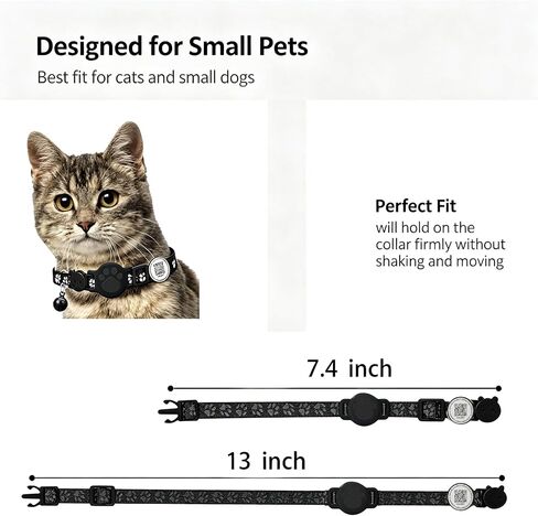 Cat Tracker with QR Code GPS Collar for Cats Electronic Pet Locator Waterproof Compatible with Apple Find My No Monthly Fee Ideal for Small to Large Cats Advanced Tracking Solution Smart Collar in Saudi Arabia