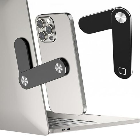 Adjustable Laptop Stand, Magnetic Holder for iPhone and Laptop Designed, Adjustable Phone Monitor Side Mount, Portable Foldable Computer Expansion Bracket (Silver) in Saudi Arabia