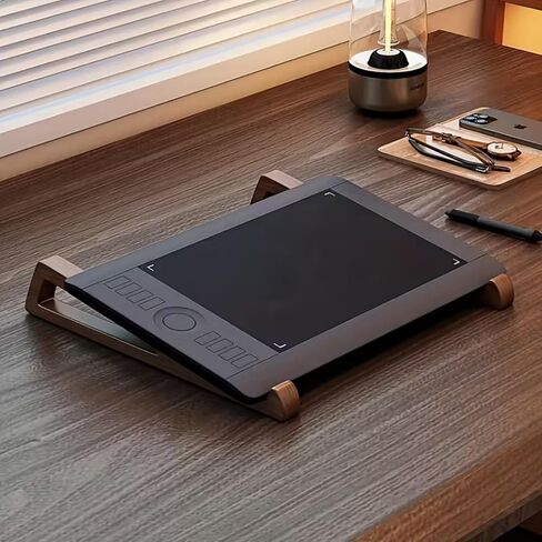2 Piece Ergonomic Bamboo Laptop Stand, Portable Foldable Desk for Books, Tablets, Laptops, Adjustable Reading and Working Desk for Home Office in Saudi Arabia