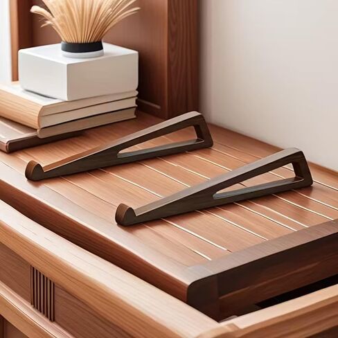 2 Piece Ergonomic Bamboo Laptop Stand, Portable Foldable Desk for Books, Tablets, Laptops, Adjustable Reading and Working Desk for Home Office in Saudi Arabia