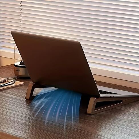 2 Piece Ergonomic Bamboo Laptop Stand, Portable Foldable Desk for Books, Tablets, Laptops, Adjustable Reading and Working Desk for Home Office in Saudi Arabia