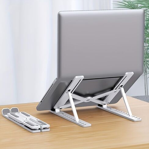 Foldable Laptop Stand Holder Portable Notebook Plastics Support Base Adjustable Riser Cooling Bracket Laptop Accessories in Saudi Arabia