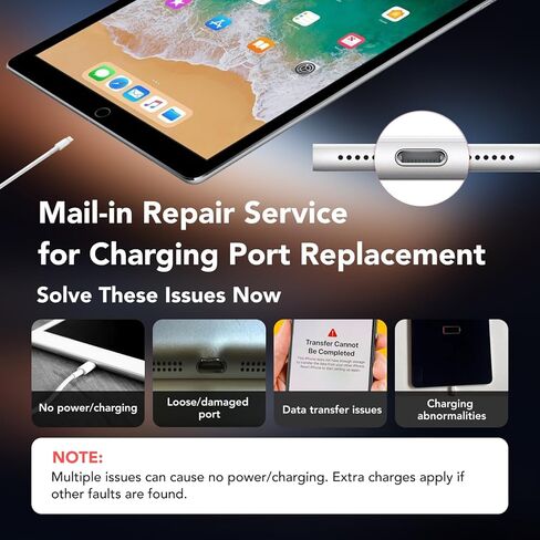 LW Mail-in Repair Service with Charging Port Replacement for iPad Pro 12.9-inch 3rd/4th USB Charging Port Full Assembly Flex Cable Replacement (Pro-Repair Service, Not Parts) in Saudi Arabia