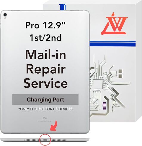 LW Mail-in Repair Service with Charging Port Replacement for iPad Pro 12.9-inch 3rd/4th USB Charging Port Full Assembly Flex Cable Replacement (Pro-Repair Service, Not Parts) in Saudi Arabia
