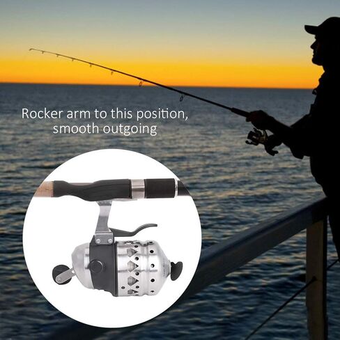 Fishing Reel, Archery Spincast, Ambidextrous, Stainless Steel, 15LB/55YDS, 3.6:1 Gear Ratio, 8 Pounds Drag, SC35/SP35 Option in Saudi Arabia