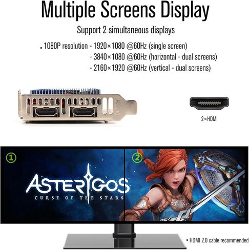 بطاقة رسومات R5 230 منخفضة المستوى 2 جيجابايت DDR3 Dual HDMI 1080P PCIe 2.0 x16 تدعم وضع الربط 20 وات SFF GPU in Kuwait