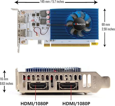 بطاقة رسومات R5 230 منخفضة المستوى 2 جيجابايت DDR3 Dual HDMI 1080P PCIe 2.0 x16 تدعم وضع الربط 20 وات SFF GPU in Kuwait