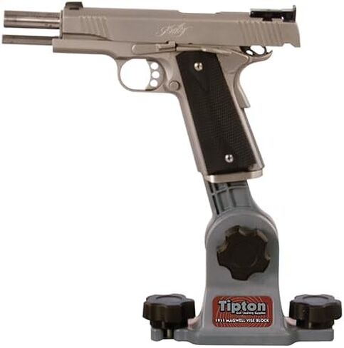 Tipton 1911 Mag Well Vise Block with 180 Degree Rotation Solvent Resistant Polymer for Pistol Cleaning and Maintenance, Gray in Saudi Arabia