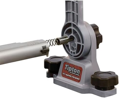 Tipton 1911 Mag Well Vise Block with 180 Degree Rotation Solvent Resistant Polymer for Pistol Cleaning and Maintenance, Gray in Saudi Arabia