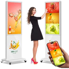 43 Inch Digital Signage 4K UHD 700 Nits IPS LCD Touchscreen Interactive Kiosk Commercial Totem Floor Standing Advertising Display with Android System and Auto Media Player in Kuwait