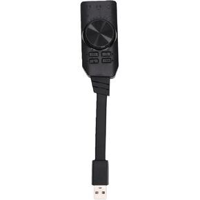 بطاقة صوت USB، محول صوت محيطي 7.1 محول جاك صوت ستيريو خارجي مع التحكم في مستوى الصوت وكتم صوت الميكروفون، للكمبيوتر المكتبي والكمبيوتر المحمول in Kuwait