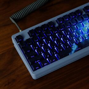 Dark Blue and Black PBT Cherry Profile Keycap, Side Print Shine Through Key Cap for Mechanical Gaming Keyboard (135 Keys Only Custom Keycap Set) in Saudi Arabia