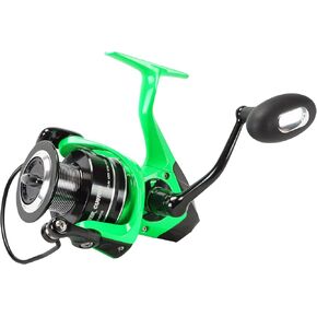 Okuma Cat Slayer Custom Spinning Reel – 6000 Size Catfish Reel with DFD Dual Force Drag, Flite Drive System, UV Reactive Body, Neon Green, CSC-6000NG in Kuwait