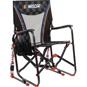 GCI Outdoor NASCAR Adjustable Rocker Camping & Sideline Sports Chair | Portable Folding Rocking Chair with Durable Armrests, Adjustable Shocks & Drink Holder in Kuwait