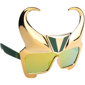 نظارات شمسية كبيرة الحجم من Captain America Sun-Staches Party Favors UV400، أزرق/أبيض in Kuwait