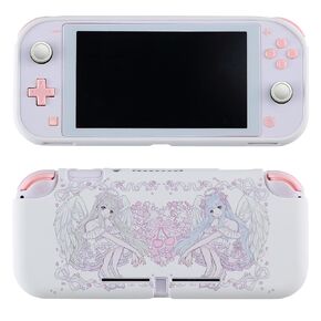 Protective Case for Switch OLED, Silicone Cover Shell Compatible with Nintendo Switch OLED Dockable Case Kawaii Pink Sakura Angel Accessory Full Protection for Controller & Joy con in Saudi Arabia