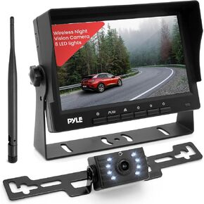 Pyle Rear View Camera with 7" Monitor, Wireless Backup Camera Kit with 1080p HD IPS LCD, IR Night Vision Backup Camera for Truck, SUV, Pickup, Travel Trailer, Waterproof Camera System in Saudi Arabia