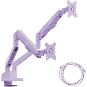 Pixio PS1D Wave Purple Dual Monitor Arm with Purple HDMI 2.1 Cable Ultra Certified Ultra High Speed 10FT 8K 60Hz 4K 120Hz Nylon Braided in Saudi Arabia