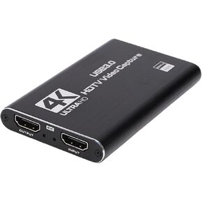 Video Capture Card, 4K HDMI Loop Out to USB 3.0 with 1080P 60FPS & Mic Input, Plug & Play Low Latency Card for Live Streaming and Game Recording in Kuwait