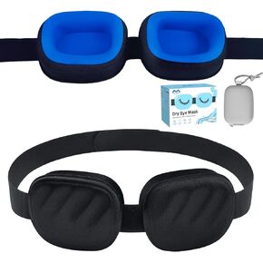 Eye Mask for Dry Eyes – 100% Blackout Dry Eye Mask, Moisture Goggles & Sleeping Mask for Men – Adjustable, Removable Silicone, Soft for Travel & Shift Work in Saudi Arabia