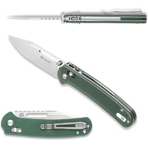 سكين جيب قابل للطي من Ganzo G768-GB EDC شفرة حادة D2 من الفولاذ المقاوم للصدأ مقبض G10 مع مشبك في الهواء الطلق سكين جيب قابل للطي للصيد والصيد والمشي لمسافات طويلة أفضل هدية للرجال (أخضر) in Kuwait