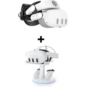 حزام رأس بطارية قابلة للشحن AMVR BS1 + قاعدة شحن RGB متوافقة مع Meta Quest 3 in Kuwait