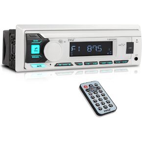 جهاز استقبال DIN فردي لراديو Pyle Marine - بث لاسلكي عبر البلوتوث، موالف AM/FM، تشغيل USB/AUX MP3، مكالمات بدون استخدام اليدين، جهاز تحكم عن بعد، أزرار RGB، ترقية ستيريو مقاومة للرذاذ in Kuwait